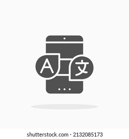 translate language glyph icon. Can be used for digital product, presentation, print design and more.