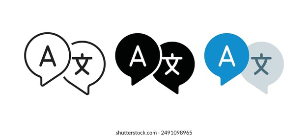 Übersetzung von mehrsprachigen Symboldesign-Vektorillustrationen