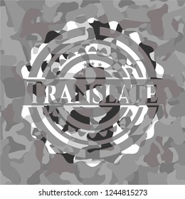 Translate on grey camo pattern