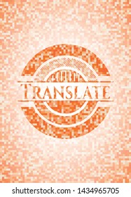 Translate orange mosaic emblem with background