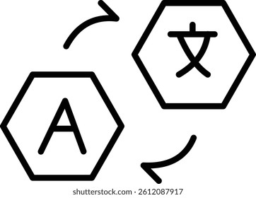 Translate Vector Line Icon Design
