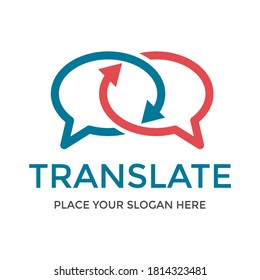 Translate vector logo template. Tis design use chat symbol. Suitable for language.