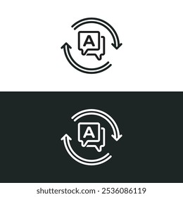 Translated automatically icon isolated on white background. Vector illustrations are made with vector-based software, not AI generated results.