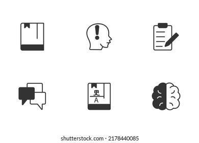 translating and interpreting icons set . translating and interpreting pack symbol vector elements for infographic web