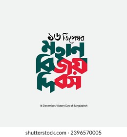 "Translation: 16 December, National Victory day." Bangla Typography. Bijoy Dibosh