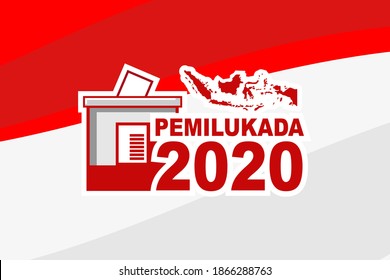 Translation: 2020 Simultaneous local elections. Electing regents, mayors and governors in several regions in Indonesia vector illustration. 
