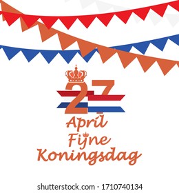 Translation: April 27, Happy King's Day. vector illustration. Suitable for greeting card, poster and banner. 