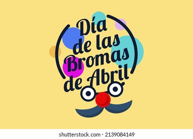 Translation: April fool's day. vector illustration. Suitable for greeting card, poster and banner.