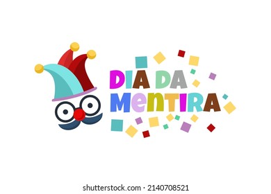 Translation: April fool's day. vector illustration. Suitable for greeting card, poster and banner.
