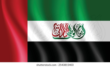 Translation Arabic Text : "National Day". UAE 53rd National Day 2024 Design with Arabic Calligraphy. UAE National Day Arabic Calligraphy Of National Day for Saudi, Kuwait, Oman , Qatar etc
