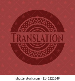 Translation badge with red background
