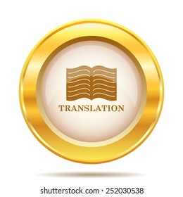 Translation book icon. Internet button on white background. EPS10 vector. 