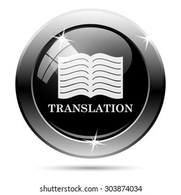 Translation book icon. Internet button on white background. EPS10 vector 