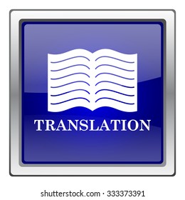 Translation book icon. Internet button on white background. EPS10 vector.
