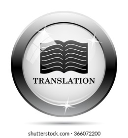 Translation book icon. Internet button on white background. EPS10 vector.
