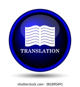Translation book icon. Internet button on white background. EPS10 vector
