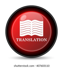 Translation book icon. Internet button on white background. EPS10 vector
