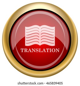 Translation book icon. Internet button on white background. EPS10 vector.
