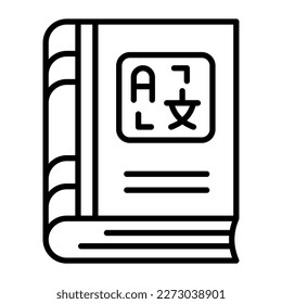 Diseño vectorial de libro de traducción en estilo moderno, icono fácil de usar