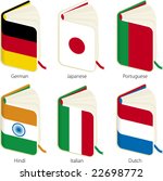 Translation books (vector). Only global colors. CMYK. Separate shapes. Easy color changes.
