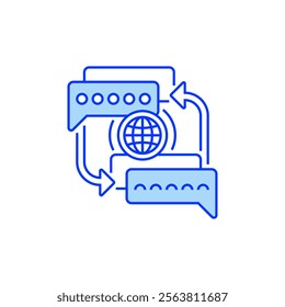 Translation Bubble Filled Line Icon. linear style sign for mobile concept and web design. Outline vector icon.