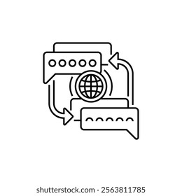 Translation Bubble Line Icon. linear style sign for mobile concept and web design. Outline vector icon.