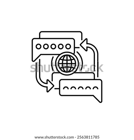 Translation Bubble Line Icon. linear style sign for mobile concept and web design. Outline vector icon.