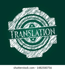 Translation with chalkboard texture. Vector Illustration. Detailed.