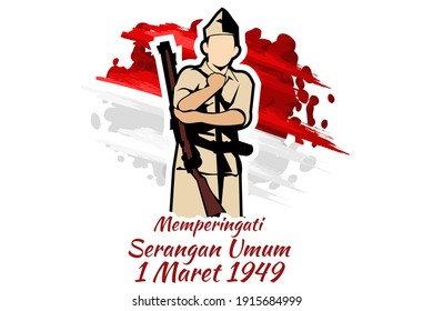 Traducción: Conmemoración de la Ofensiva General de 1º de marzo de 1949. Ilustración vectorial. Adecuado para tarjeta de saludo, afiche y banner 