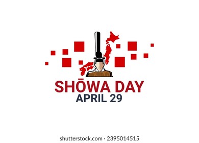 Translation: Shōwa Day. Happy birthday of Emperor Shōwa (Shōwa Day) vector illustration. Suitable for greeting card, poster and banner