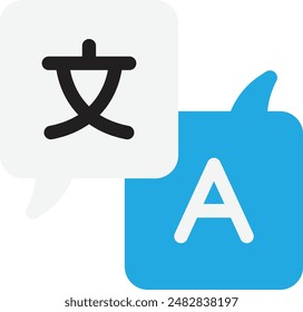 Icono de aprendizaje de Educación de traducción Ilustración plana de Vector