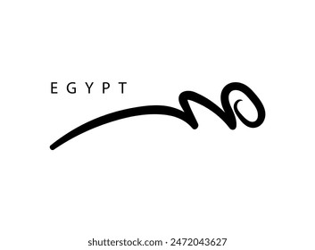 Translation EGYPT in Arabic language handwritten modern font calligraphy logo signature design