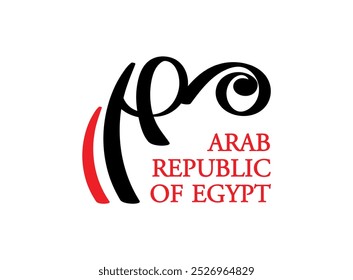 Translation EGYPT in Arabic language handwritten calligraphy modern freehand font typography simple modern creative logo design