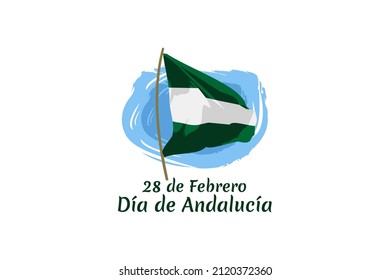 Translation: February 28, Andalusia Day vector illustration. Suitable for greeting card, poster and banner