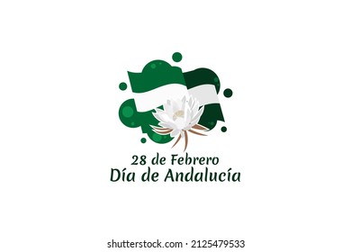 Translation: February 28, Andalusia Day vector illustration. Suitable for greeting card, poster and banner