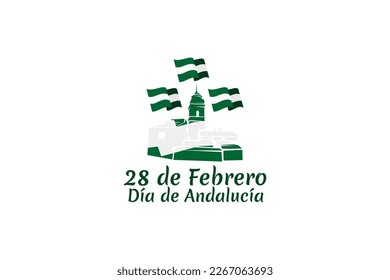 Translation: February 28, Andalusia Day vector illustration. Suitable for greeting card, poster and banner