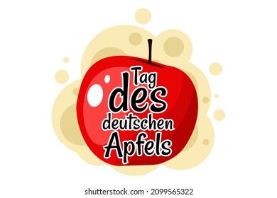 Translation: German Apple Day. vector illustration. Suitable for greeting card, poster and banner.