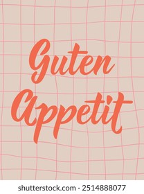 Translation from German: Bon Appetite. Ink illustration. Perfect design for greeting cards, posters and social media. German Lettering.