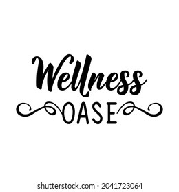 Translation from German: Spa. Lettering. Modern vector brush calligraphy. Ink illustration. Perfect design for doorplate, posters. Wellness oase