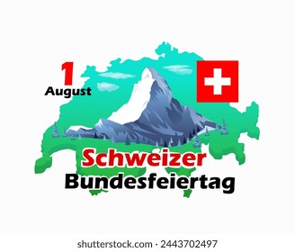 Translation from German: Swiss national holiday. Vector illustration