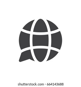 Translation globe icon vector, filled flat sign, solid pictogram isolated on white. Symbol, logo illustration. Pixel perfect
