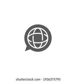 translation globe line icon outline vector sign linear style pictogram isolated on white symbol