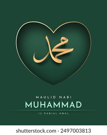 Translation : Happy Birthday of Prophet Muhammad. Milad un Nabi Mubarak Means Happy Birthday of Prophet Muhammad. Vector Illustration of Mawlid Celebration Design