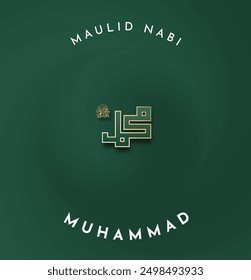 Translation : Happy Birthday of Prophet Muhammad. Milad un Nabi Mubarak Means Happy Birthday of Prophet Muhammad. Vector Illustration of Mawlid Celebration Design