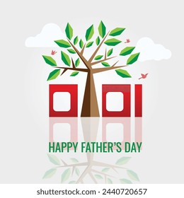 Traducción: Feliz Día del Padre. Tipografía bengalí del día del padre. Padre es como un gran árbol bajo cuya sombra todos somos libres. Letra baba palabra en bengalí, significado inglés de padre. 