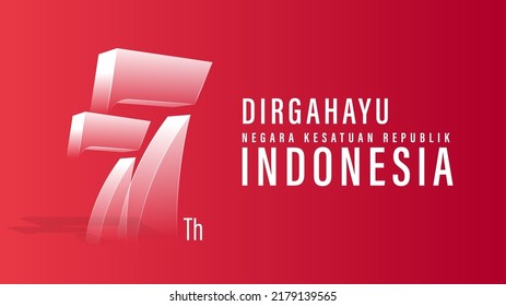 Translation : Happy Independence Day of Indonesia Vector Illustration. Suitable for Template Poster Banner Design.