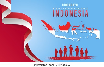 Translation : Happy Independence Day of Indonesia Vector Illustration with Traditional Games of Independence Day. Suitable for Template Poster Banner Design.