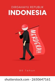 Translation: Happy Indonesia Independence Day Background Template Design