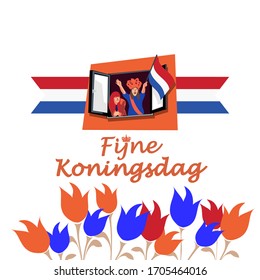 Translation: Happy King's Day. vector illustration. Suitable for greeting card, poster and banner. 