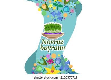 Translation: Happy Nowruz. Happy Persian New Year (Nowruz) vector illustration. Suitable for greeting card, poster and banner. 